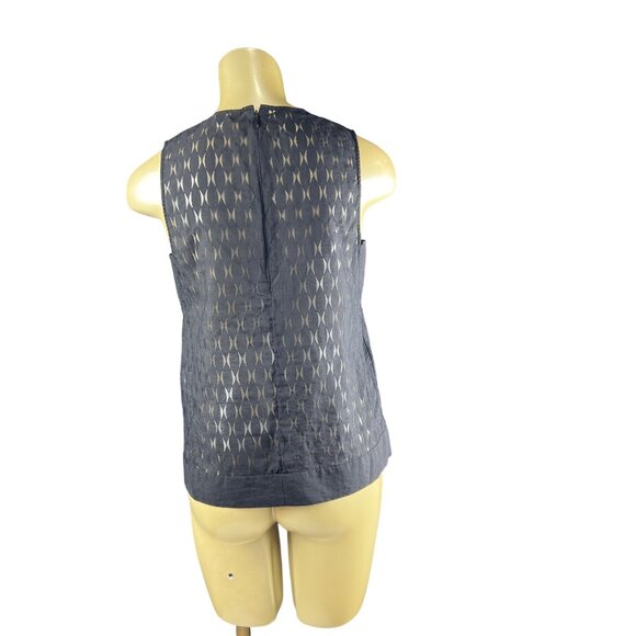 Fossil small black sheer sleeveless relaxed fit boxy top night out - Picture 4 of 9